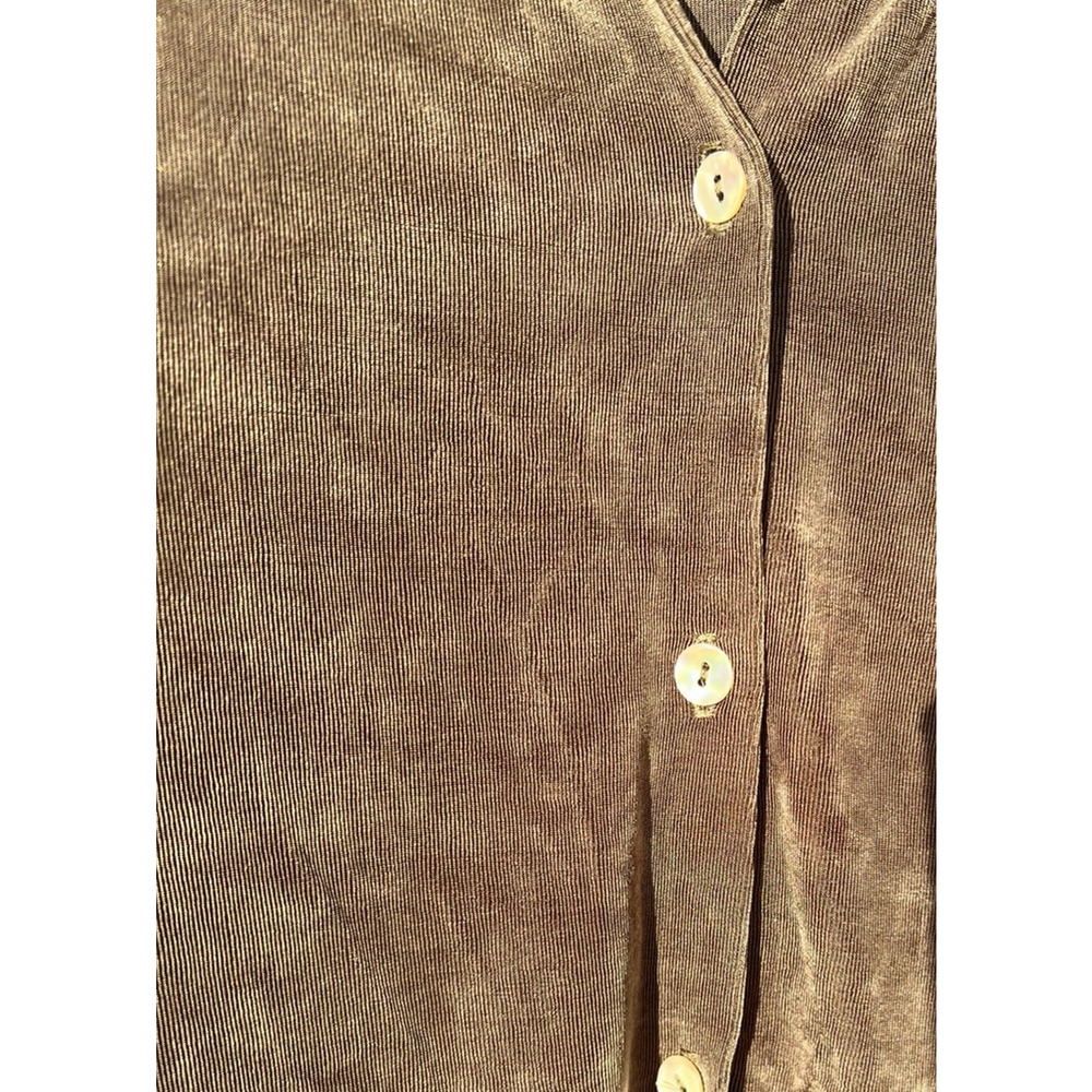 Annie Claire Y2K 90's Vibe Button Down Vintage Top Brown Preppy Friends Size M/L - Picture 3 of 9